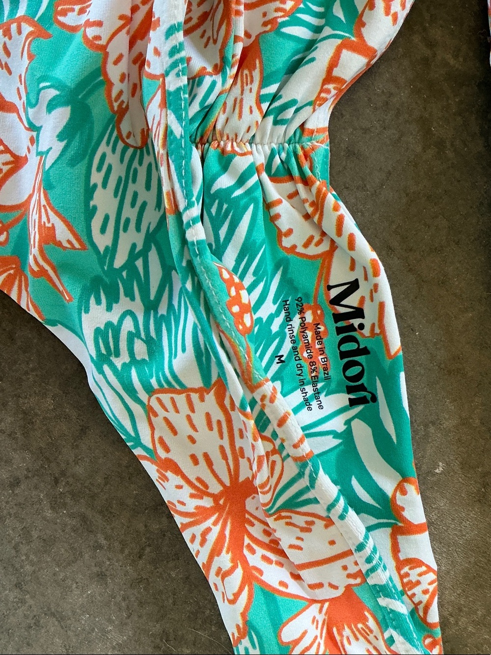 Midori Floral V-Neck Bikini Set in Teal and Coral - Picture 2 of 4